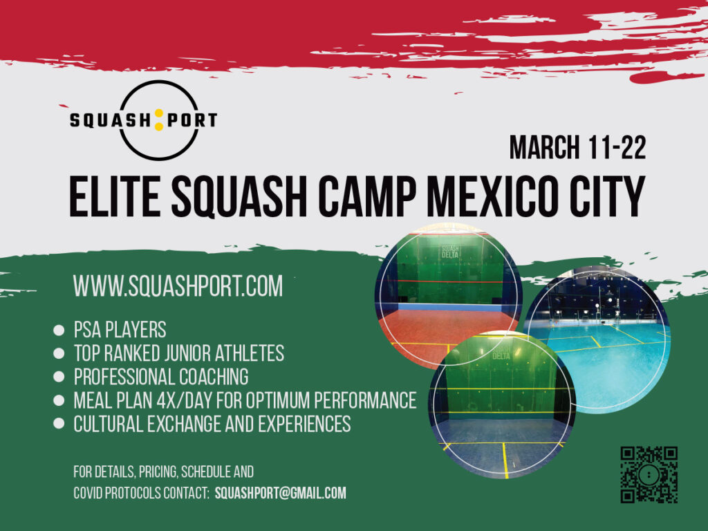 A poster of a squash court with the words " squashport " on it.